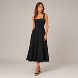 Cyntia – Formal Black Midi Dress