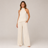 Lara – Pleated Halter Two-Piece Set