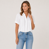 Nadia – Textured Blouse with Pleated Detail